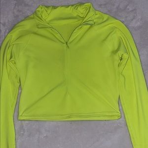 neon green long sleeve cropped shirt